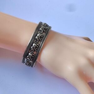 Cuff Bracelet Elephant Animal Bali Boho Ethnic 7 Inch